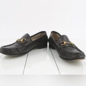 Gucci Classic Men’s Black Leather Horsebit Loafers authentic Size 37